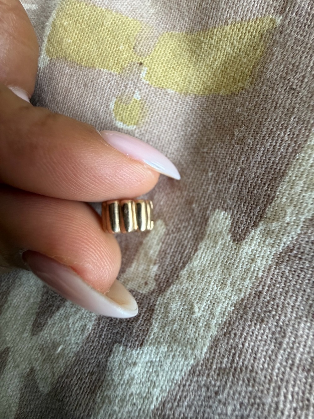 Pandora Gold-Tone Ribbed Hoop Charm - Women's Jewelry